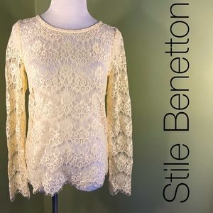 NWT S Stile Benetton long sleeved blouse